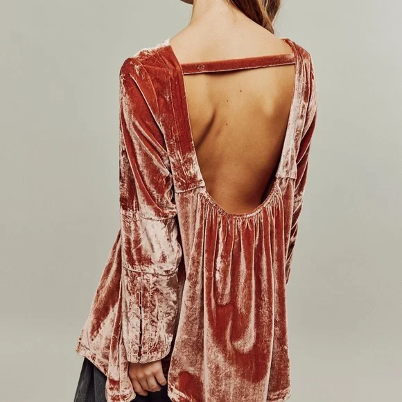 Free People Back to Business Velvet Top - Picture 3 of 7